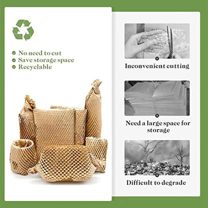 Honeycomb Packing Paper, 15" x 262' Honeycomb Cushioning Wrap Roll for Moving Shipping Packaging Gifts, Recyclable Honeycomb Paper Moving Supplies Bubble Paper Wrapping Protective Roll Khaki - size: 15" x 262'