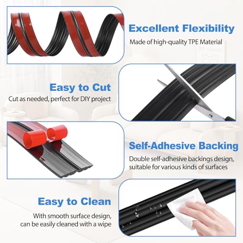 Corner Molding Trim Peel and Stick Wall Corner Protector - color: Black, size: 0.8 In x 40 Ft