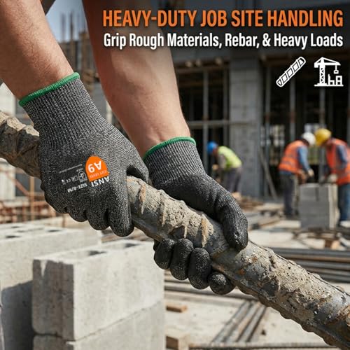 Donfri Level 9 Cut Resistant Work Gloves, Reinforced Thumb - size: Medium