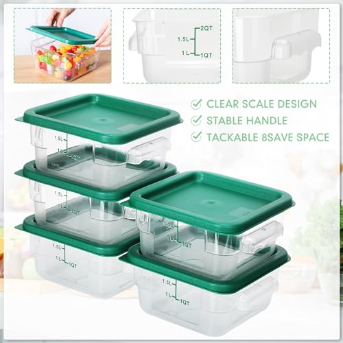 Lallisa 8 Pcs 2 Quart Food Storage Containers with Lids, Green