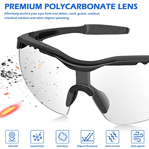 OXG 6 Pack Anti-Fog Safety Glasses, ANSI Z87+ Impact & Scratch Resistant Protective Eyewear for Work, Lab, Construction - color: Clear