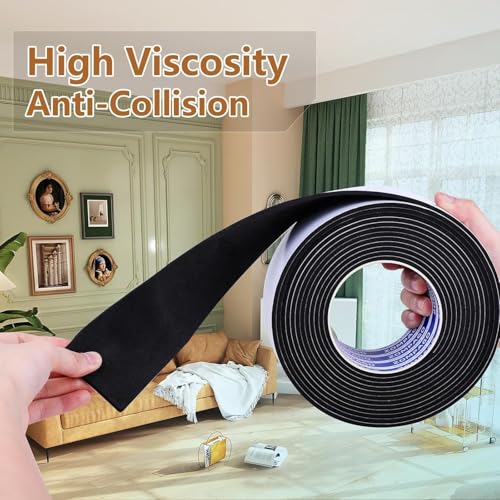 ZOMPAGO Single Sided Foam Weather Stripping Tape Black,2 Roll 1.18in X16FT - color: Black, size: 2 Rolls1.18in X16.4FT