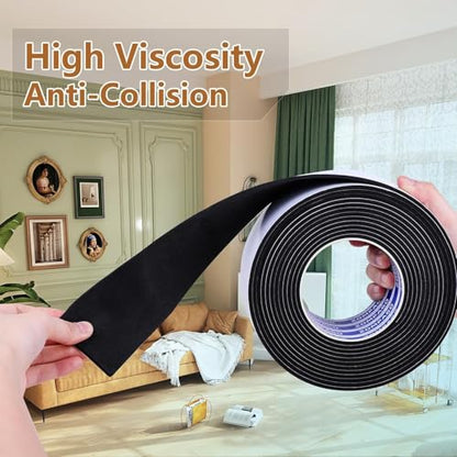 ZOMPAGO Single Sided Foam Weather Stripping Tape Black,2 Roll 1.18in X16FT - color: Black, size: 2 Rolls1.18in X16.4FT
