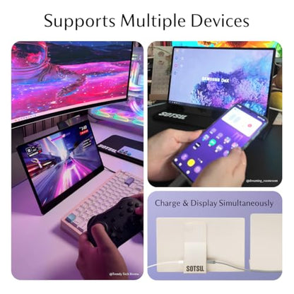 SOTSU FlipAction Go 14" Premium Portable Monitor | Full HD 1080p | 400 Nits | 100% sRGB | Robust yet Lightweight | Pivoting Landscape & Portrait Display | Tempered Glass Cover | USB-C & Mini HDMI | 5W - color: Moonlight