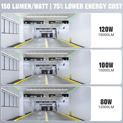 JTT 8FT LED Vapor Tight Light 120/100/80W Options, 0-10V Dimmable - 2Pack - size: 8FT (2-Pack)
