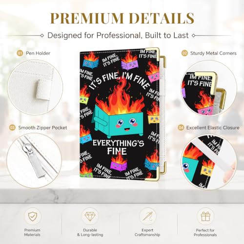 Server Book,7 Pocket Zipper Organizer,Server Books for Waitress - color: Dumpster Fire