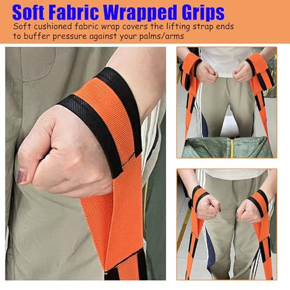 2-Pack Heavy Duty Furniture Moving Straps, 660LBS Adjustable PP Lifting Bands, Ergonomic Portable Carrying Belts for Furniture, Appliances, Heavy Boxes, Home Garage Office Moving