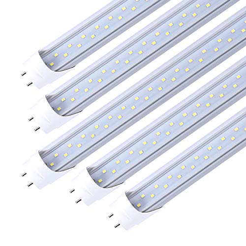 TRLIFE 4FT LED Light Bulbs, T8 4 FT LED Tube Lights 28W 6000K Cool White, 3360 Lumens Dual Row LEDs Replacement for 4FT Fluorescent Fixture, Clear Cover, Ballast Removal, Dual-end Powered(25 Pack)