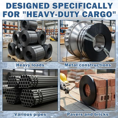 LEIFIDE 1/2" x 0.02" x 500' Steel Strapping Coil 1100 Lbs Break Strength Painted & Waxed Heavy-Duty Metal Banding Cut-Resistance Self-Dispensing Box for Pallet Brick Pipe Lumber Heavyweight Bundling