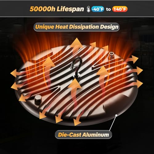 AIKVSXER 1Pack UFO LED High Bay Lights, 300W Shop Lights, 45000LM, 6000K