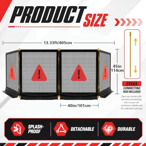 160"x45" Heavy Duty Stump Grinding Barrier 4 Section Safety Barrier - color: Warning