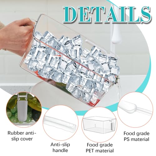 Havawish Ice Storage Bin and Flexible Scoop Set Plastic Freezer Bin - color: Gray, size: 10.83 x 7 x 4.33 In,10.83 x 4.92 x 4.33 in, style: Classic