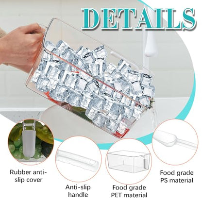 Havawish Ice Storage Bin and Flexible Scoop Set Plastic Freezer Bin - color: Gray, size: 10.83 x 7 x 4.33 In,10.83 x 4.92 x 4.33 in, style: Classic