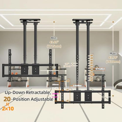 Ceiling TV Mount for 60-120 inch TV Hold 220 lbs, 20 Height Levels