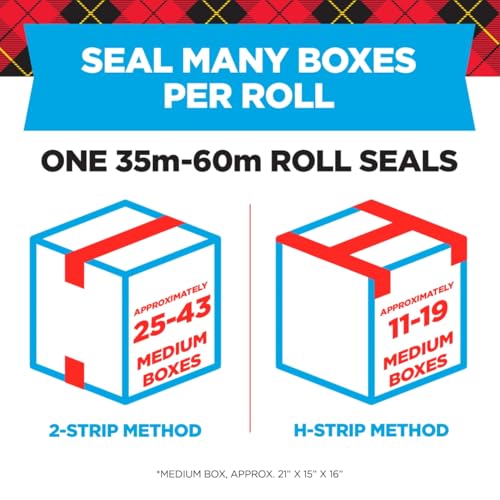 Scotch Heavy Duty Shipping Packing Tape, Clear, Shipping and Packaging Supplies, 1.88 in. x 54.6 yd., 36 Refill Tape Rolls