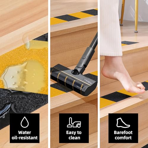 Reniteco 2" x16.5Ft Anti Slip Tape Yellow/Black Warning 1PC - color: 05-Yellow&Black, size: 2in x 16.5Ft