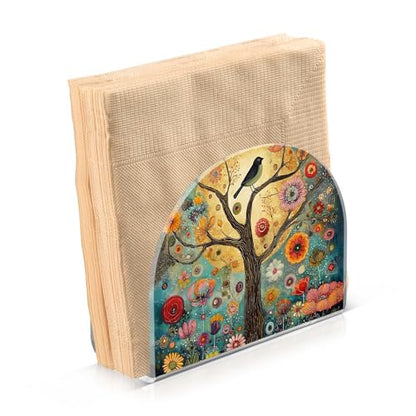 Tree of Life Napkin Holder for Table Acrylic Tissue Dispenser - color: Tree of Life