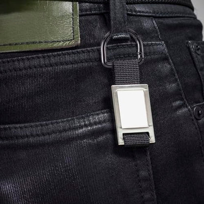 HINZIC D Ring Spring Key Hooks Keyring Clip Buckles Clasp Clamps for Belt Backpacks Handbag Purse Strap - color: 9pcs Black