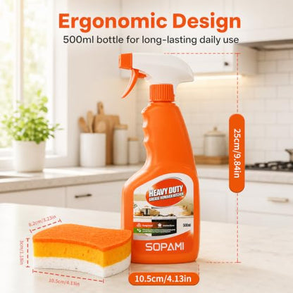 SOPAMI Kitchen Degreaser Spray, Heavy-Duty All Purpose Cleaning