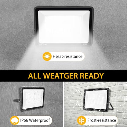 XYCN 2pack 400W LED Flood Lights Outdoor, 5000K Daylight White 50000LM Super Bright LED Arena Lights 100-277V IP66 Waterproof Commercial Lighting for Sports, Fields, Stadiums - color: 400W 2pack led flood light