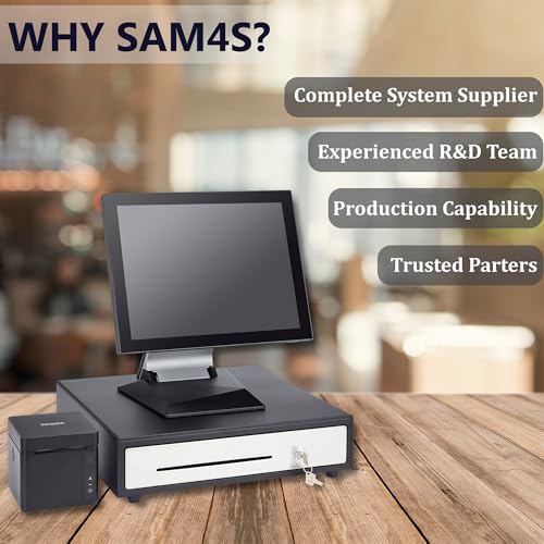 SAM4s 16" "Stainless Steel" Front Heavy Duty Black POS Cash Drawer with 5Bill/5Coin - size: 01. POS