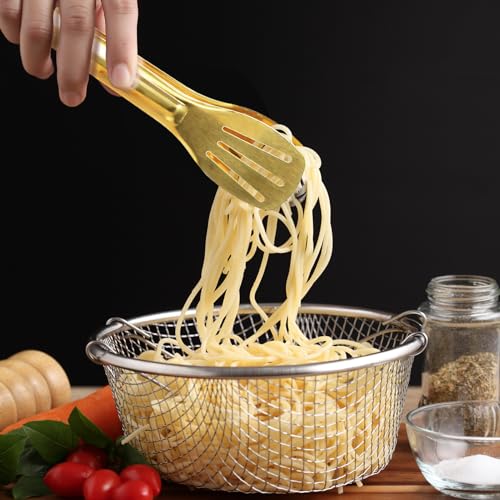 JCREN Serving Tongs 6 Pack Stainless Steel Buffet Tongs Kitchen Tongs, Small Tongs Gold Tongs Serving Utensils for Party Catering, Gold,7 Inch - color: Gold - 7 Inch