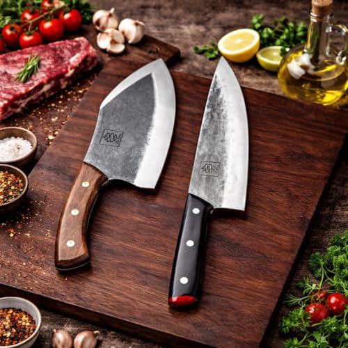 COOLINA Alpha Duo Knife Set, Lixy Cleaver & Tungsten XL Chef Knife
