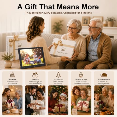 10.1-Inch 1080P IPS Digital Picture Frame, No WiFi or App Required