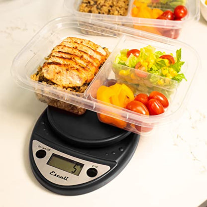 Escali Primo Digital Food Scale Multi-Functional Kitchen Scale and Baking Scale for Precise Weight Measuring and Portion Control, 8.5 x 6 x 1.5 inches, Black - color: Black