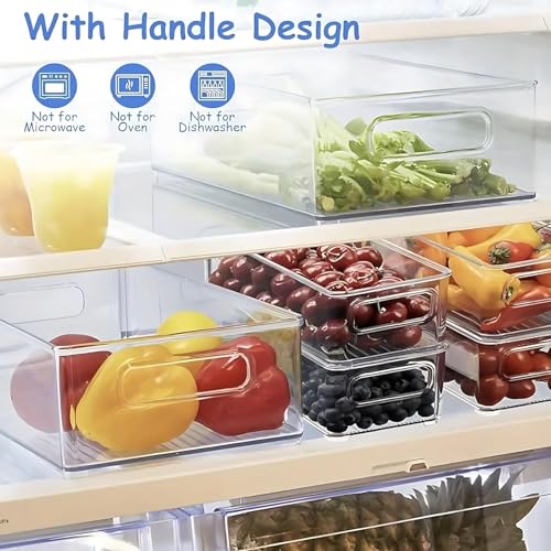 7 Pack Refrigerator Organizer Bins - size: 7 Pack