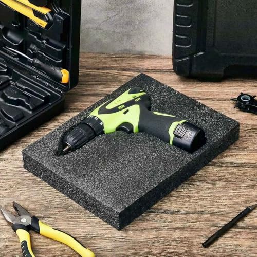 Hoolerry 2 Pcs Polyethylene Foam Block, 12" X 8" X 2", Black - size: 12" X 8" X 2"