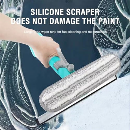 4 in 1 Window Cleaning Kit,Professional Window Vacuum Squeegee with Spray Bottle for Shower Tile Wall Mirror Glass Car Windshield Countertop,Windows Cleaner Brush Tools Easy Gadget