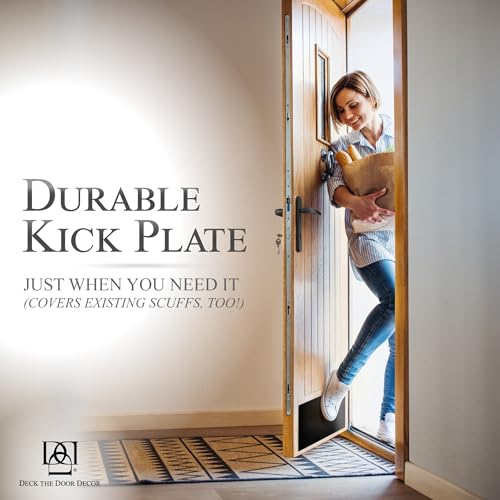 Door Kick Plate, 6x30 in, Satin Black, Adhesive - color: Satin Black, size: 6x30"