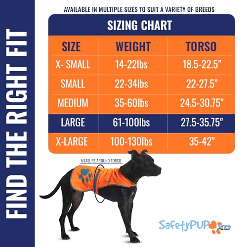 Blaze Orange Dog Vest. Reflective High Visibility in Hunting & Wooded Areas - size: Large