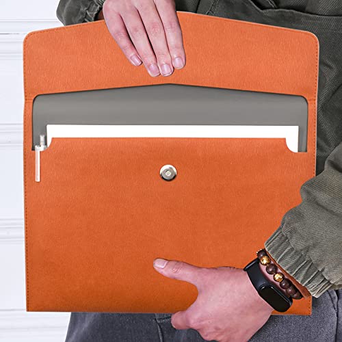 VANRA 1 Piece PU Leather Envelope File Folders Holder A4 Paper Organizer - color: Brown