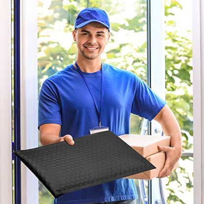 Fuxury Bubble Mailers 8.5x12" Padded Envelopes 25Pack Usable Size 8.5x11 - color: Black, size: 8.5x12" 25PC