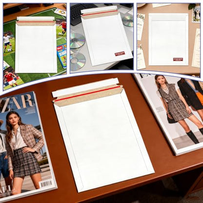 20 Pack 9x11.5 inch Rigid Mailers, Self Seal Photo Mailers Protective Flat Cardboard Envelopes White Blank Shipping Envelopes for Photos, Document, Invitation, Invitations, Magazines, Comics - color: White, size: 9x11.5 Inch
