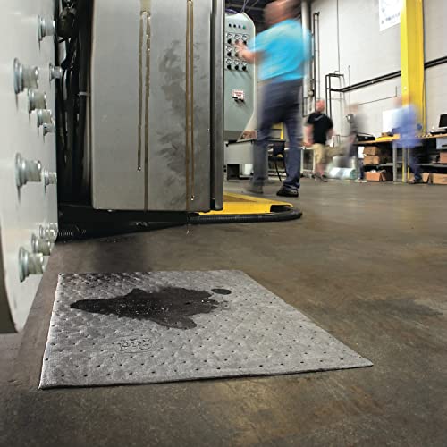 PIG Premium Absorbent Mat Pads | 100 Oil Absorbent Pads | The Original PIG Mat | 15" x 20" Oil Pads | Each Pad Absorbs 28 oz | Total Absorbency is 22 Gallons | 100-Count | MAT203 - size: 100 Count