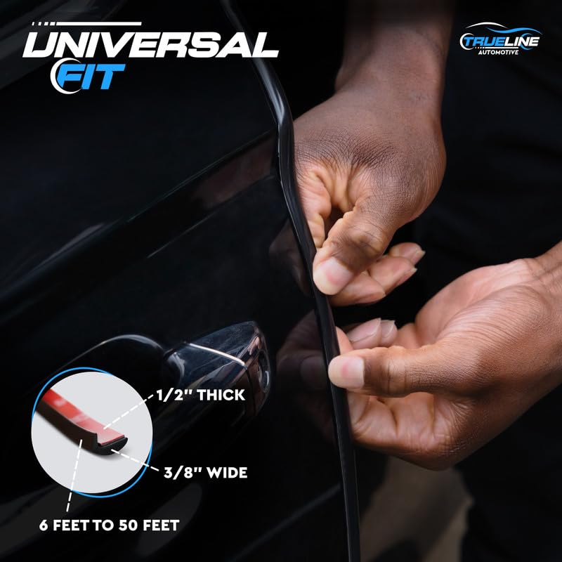 True Line Automotive L Shaped Car Door Edge Guards - 30 FT Car Door Edge Protector - Ultra-Durable Door Edge Guard with 3M Adhesive, Universal Fitting, Scratch Protection for Car Doors, Lightweight - size: 30 Foot