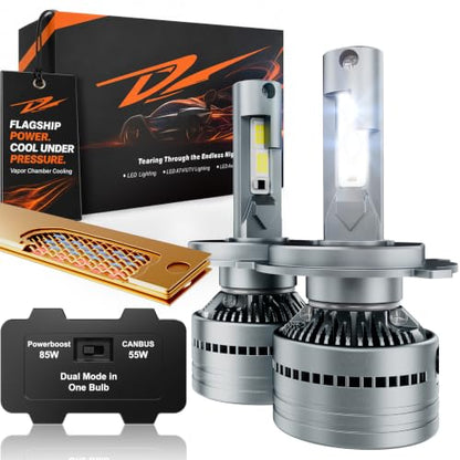 LUXSTER H4 9003 Dracarys 100000lm Dual Power LED Bulbs 6000K (2 Pack) - size: H4/9003