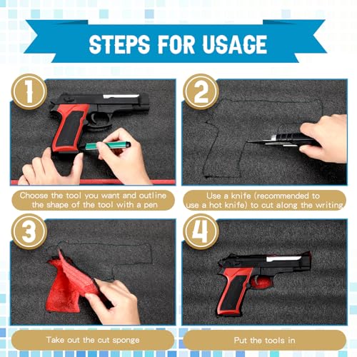 Outus 4 Pcs Polyethylene Foam, 16 x 12 x 1.5", 16 x 12 x 2", Red, Black - color: Red, Black, size: 16 x 12 x 1.5 Inch, 16 x 12 x 2 Inch