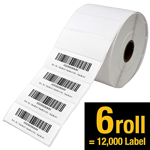 2 5/8" X 1” Direct Thermal Labels 2000 Per Roll Perforated - size: 2 5/8" X 1" 6 Roll