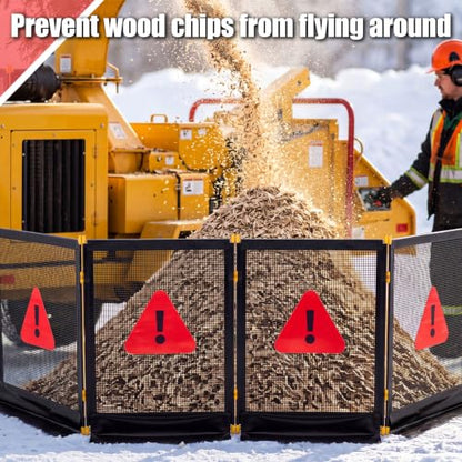 160"x45" Heavy Duty Stump Grinding Barrier 4 Section Safety Barrier - color: Warning