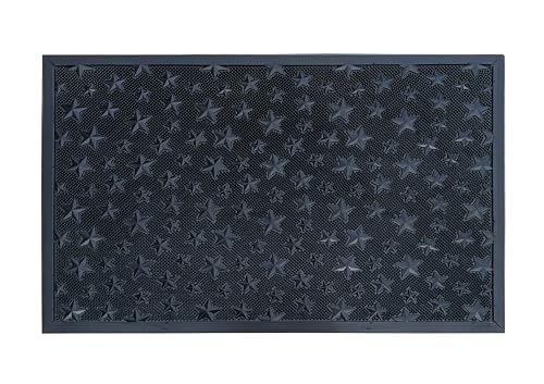 A1HC Rubber Welcome Doormat for Outdoor Indoor Entrance, Non-Slip Backing Front Door Mat for High Traffic Area Use, Fun Designed Entrymat, 24"x39" Pin Mats - color: Silver Stars