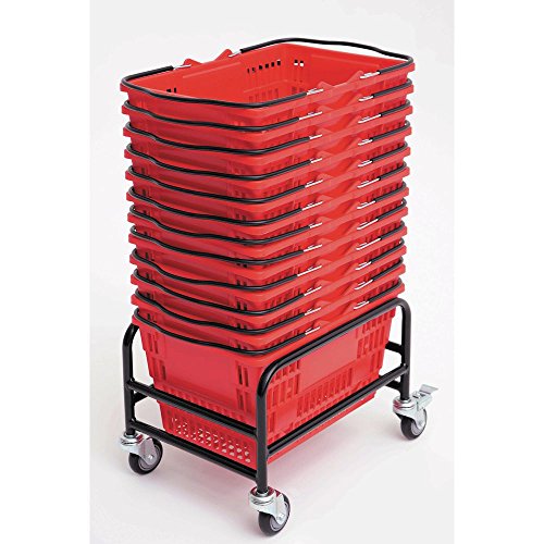 VERSA CART SYSTEMS Versacart Black Steel Rolling Rack for Hand Baskets - 18 1/2" L x 13" W x 13" H