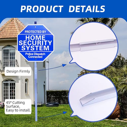 Home Security Signs for Yard, Protected by Home Security System, 10" x 28"