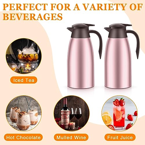 Norme 2 Pcs Thermal Coffee Carafe Creamer, Rose Red, 68 oz - color: Rose Red, size: 68 oz