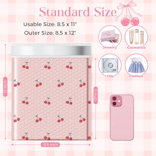 METRONIC Bubble Mailers 8.5x12" 40 Pack Cherry Cute Padded Envelopes Pink - color: Cherry, size: 8.5x12" 40PC