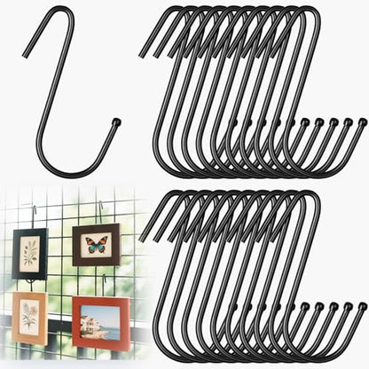 Hicarer 20 Pcs 3.5 Inch Gridwall Hooks S Shaped Panel Hanging Clips