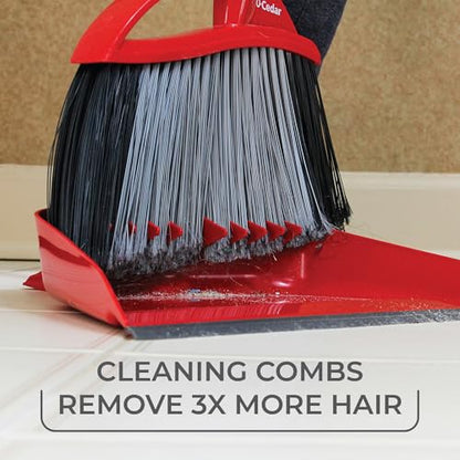 O-Cedar Pet Pro Broom with Step-On Dustpan | Removes Over 99% of Dust & Dirt in One Sweep | Removes 3X More Pet Hair | Quiet Cleaning Tool for Cat and Dog Owners - size: PowerCorner Pet Pro Broom